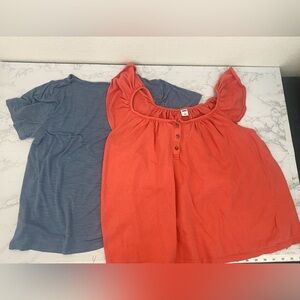 Old Navy Peasant Top T Shirt Lot Of 2 Womens S Orange Blue Heather Button​​​